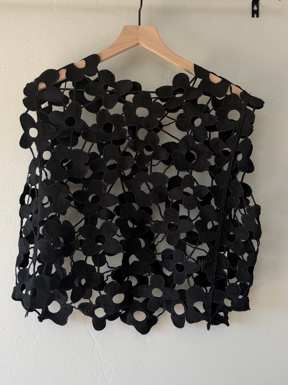 Anthropologie Maeve Floral Lace Vest